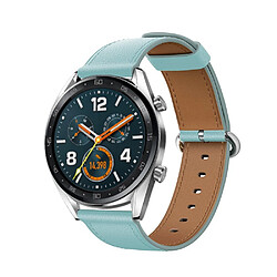 Bracelet en cuir véritable Haut souple bleu pour votre Huawei Watch GT/Watch 2/Watch Magic