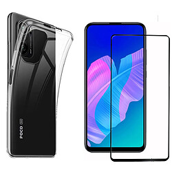 Pack Coque de protection transparente en TPU et Protection écran Vitre en verre trempé FULL cover noir pour le Xiaomi Poco F3 - XEPTIO