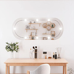 Maison Chic Miroir mural avec lumières LED | Miroir Décoration pour Maison Salle de Bain 40x90 cm verre ovale -GKD65808