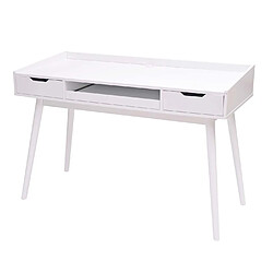 Mendler Bureau HWC-A70b, table pour ordinateur, MDF 120x55cm ~ blanc