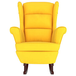 Avis Maison Chic Fauteuil à bascule,Fauteuil pour relax pieds en bois massif d'hévéa Jaune Velours -MN24629