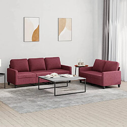 Maison Chic Ensemble de canapés 2 pcs avec coussins, Canapé droit Sofa pour Salon Rouge bordeaux Tissu -GKD459621