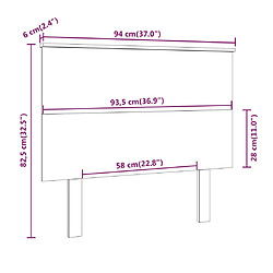 vidaXL Tête de lit Blanc 94x6x82,5 cm Bois massif de pin pas cher