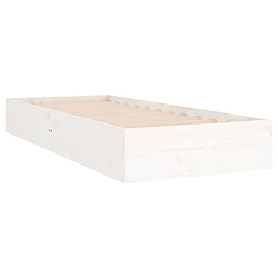 Avis vidaXL Cadre de lit sans matelas blanc bois massif 75x190 cm