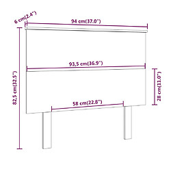 vidaXL Tête de lit Noir 94x6x82,5 cm Bois massif de pin pas cher