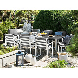 Beliani Table de jardin 168/248 x 100 cm Métal Gris PANCOLE