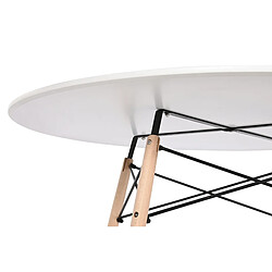 Avis Pegane Table à manger, table de repas ronde en bois coloris blanc, naturel - diamètre 120 x Hauteur 74 cm