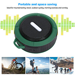 Acheter ComfortXL Enceinte bluetooth c6 avec ventouse, mousqueton et mini subwoofer étanche pour sports en plein air - vert