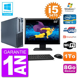 PC Lenovo M82 SFF Ecran 22" i5-3470 RAM 8Go Disque 1To Graveur DVD Wifi W7 - Occasion