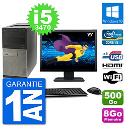 PC Dell 3010 MT Ecran 19" i5-3470 RAM 8Go Disque Dur 500Go HDMI Windows 10 Wifi - Occasion