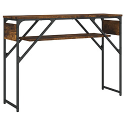 vidaXL Table console avec étagère chêne fumé 105x30x75 cm