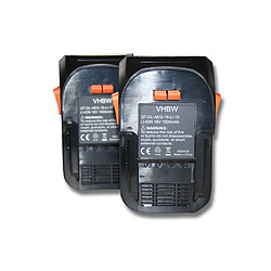 vhbw 2x Batteries compatible avec Ridgid R840084 outil électrique (1500 mAh, Li-ion, 18 V)