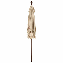 Paris Prix Parasol Déco Pompons & Coquillages 250cm Beige