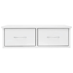 Avis vidaXL Étagère murale à tiroirs Blanc brillant 60x26x18,5 cm