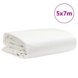 vidaXL Bâche blanc 5x7 m 650 g/m² pas cher