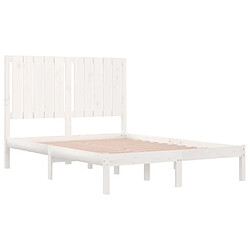 Acheter Maison Chic Lit adulte - Lit simple Cadre de lit,Structure du lit Contemporain Blanc Bois de pin massif 120x200 cm -MN15346