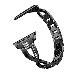 Acheter Wewoo Bracelet pour montre connectée en acier inoxydable massif serti de diamants Apple Watch séries 3 et 2 et 1 38 mm Noir