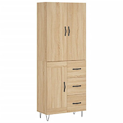 vidaXL Buffet haut Chêne sonoma 69,5x34x180 cm Bois d'ingénierie