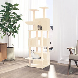 Arbre à chat avec griffoirs,niche pour chat en sisal Crème 180 cm -MN90415