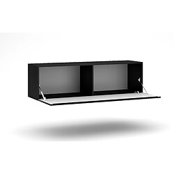 VIVALDI Meuble TV - VIVO VI-3 - 140 cm - noir mat / noir brillant - style moderne