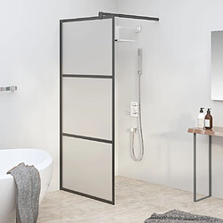 vidaXL Paroi de douche 80x195 cm Verre ESG dépoli Noir