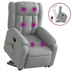 vidaXL Fauteuil de massage inclinable Gris clair Tissu