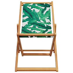 Avis vidaXL Chaise pliable plage motif de feuilles bois d'eucalyptus/tissu