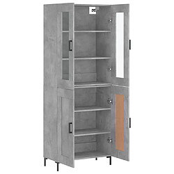 Avis vidaXL Buffet haut Gris béton 69,5x34x180 cm Bois d'ingénierie