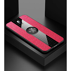 Wewoo Coque Souple Pour OPPO Realme X Lite XINLI tissu de couture Housse TPU antichoc avec support de bague Rouge