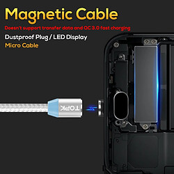 Avis Wewoo Câble de charge magnétique tressé en nylon2 m2,4 AUSB vers Micro USBavec indicateur LED Argent