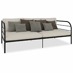 Maison Chic Lit adulte - Lit simple Cadre de lit,Structure du lit Contemporain de repos Noir Métal 90 x 200 cm -MN16877