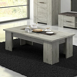 Dansmamaison Table basse rectangulaire Bois gris/Béton - RIUCKO