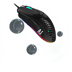 Universal Nouvelle souris câblée légère, souris de jeu ajourée, 6 ppp réglable 7 fois, 16 000 ppp évidence (noir)