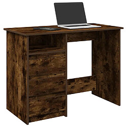 vidaXL Bureau chêne fumé 102x50x75 cm bois d'ingénierie