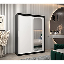 Abiks Meble Armoire PROMO T2 À Portes Coulissantes 200/150/62 2 Portes (Noir/Blanc)