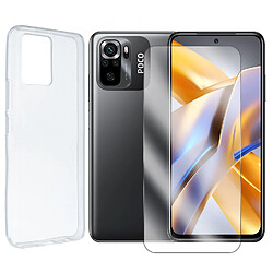 Coque souple transparente + Lot de 2 verre trempé pour Xiaomi Poco M5s 4G 6.43" - Visiodirect -