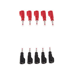 10pieces 4mm Banana Plug Pour Test Sonde Instrument Compteur Connecteur Rouge + Noir