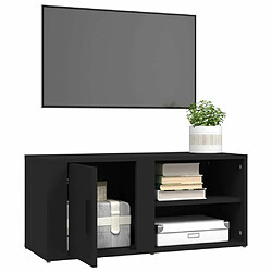 Maison Chic Meubles TV 2 pcs pour salon Noir 80x31,5x36 cm Bois d'ingénierie -MN48806 pas cher