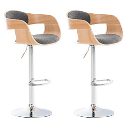 Non Lot de 2 tabourets de bar Kingston C tissu