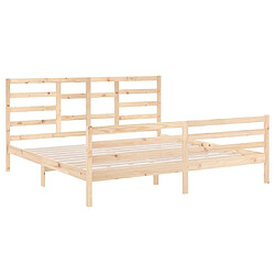 Acheter Maison Chic Lit adulte - Lit simple Cadre de lit,Structure du lit Contemporain Bois massif 200x200 cm -MN53058