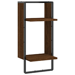 vidaXL Étagère murale avec barre chêne marron 30x25x65 cm