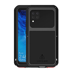 Coque en silicone + métal défendre contre la poussière anti-éclaboussures anti-éclaboussures noir pour votre Huawei P40 lite/Nova 6 SE/Nova 7i