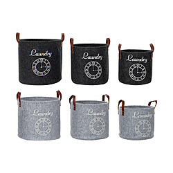 Set de basket DKD Home Decor PU Feutre (34 x 34 x 32 cm) (2 Unités)