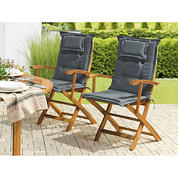 Beliani Lot de 2 coussins en tissu gris graphite pour chaises de jardin MAUI