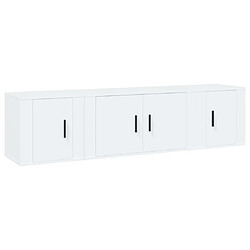 Maison Chic Ensemble de meubles TV 3 pcs pour salon - Blanc Bois d'ingénierie -MN78963