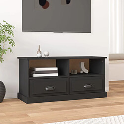 Maison Chic Meuble TV scandinave - Banc TV pour salon noir 93x35,5x45 cm bois d'ingénierie -MN33325