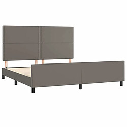 Acheter Maison Chic Lit adulte - Cadre Structure de lit avec tête de lit Contemporain Gris 180x200 cm Similicuir -MN53476