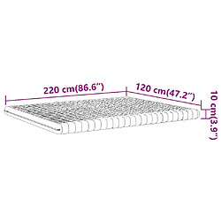 vidaXL Matelas en mousse blanc 120x220 cm 7 zones dureté 20 ILD pas cher