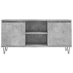 Maison Chic Meuble TV scandinave - Banc TV pour salon gris béton 104x35x50 cm bois d'ingénierie -MN94495 pas cher