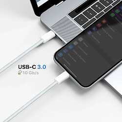 Avis Câble USB-C vers USB-C Charge 60W Synchronisation Tissé 1m Original Apple Blanc